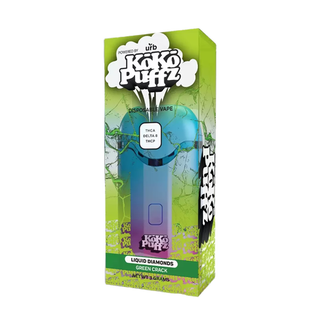 Koko Puffz Liquid Diamonds Disposable 3ML – Green Crack_CBDee