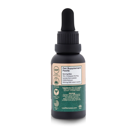 Leaf Remedys Pet Tincture 500mg Isolate CBD_CBDee