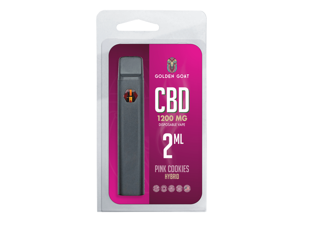 Golden Goat CBD Vape Device 1200mg – Rechargeable/Disposable – Pink Cookies_CBDee