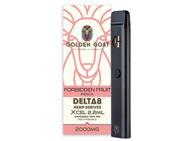 Golden Goat Delta-8 THC Vape Device 2000mg – Rechargeable/Disposable – Forbidden Fruit_CBDee